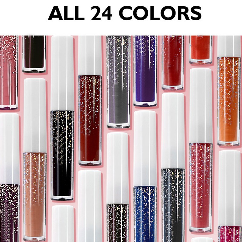24pcs LANGMANNI Matte Lip Glaze Set Waterproof NonStick Cup Lip