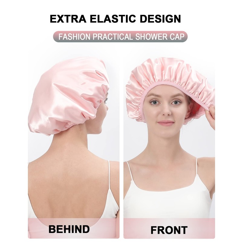 YIZIJIZI Gorros De Ducha Con Forro De Rizo, Gorro De