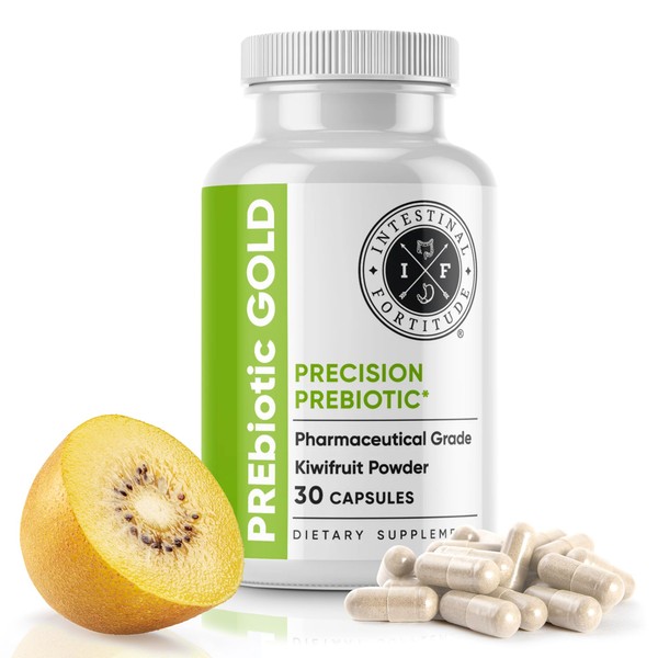 Intestinal Fortitude PREbiotic Gold: Kiwifruit Fiber, Butyrate & Prebiotic Restore Supplement to Support The Gut, Immune & Digestive Support, Anti-Bloating & Leaky Gut Repair, Dairy-Free Capsules