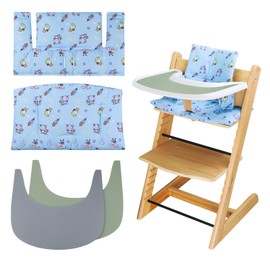 For Tripp Trapp High Chair Cushion, Soft And Comfortable For Tripp Trapp High Chair Cushion, With Two High Chair Placemat, For Tripp Trapp Cushion Set Makes It More Comfortable For Baby (Blue Space)