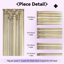 WindTouch Clip in Hair Extensions Human Hair, Blonde Hair Extensions 115g 22 Inch 7pcs Ash Blonde Mixed Bleach Blonde, Remy Human Hair Clip in Extensions for Women, Soft Natural Straight 18/613
