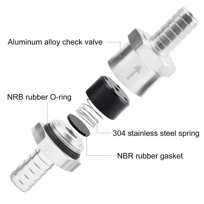 EVIL ENERGY 1/4" Fuel Check Valve One Way Inline Non