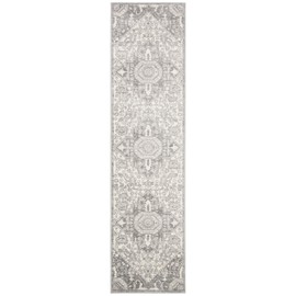 SAFAVIEH Brentwood Collection 2' x 6' Grey / Cream BNT816B Oriental Medallion Non-Shedding Living Room Entryway Foyer Hallway Bedroom Runner Rug