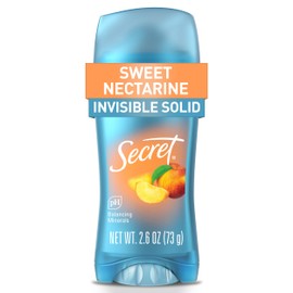 Secret Fresh Antiperspirant Deodorant for Women, 72hr Breathable Sweat & Odor Protection, Instant Freshness & Gentle, PH Balancing Minerals, Invisible Solid, Sweet Nectarine Scent, 2.6 oz