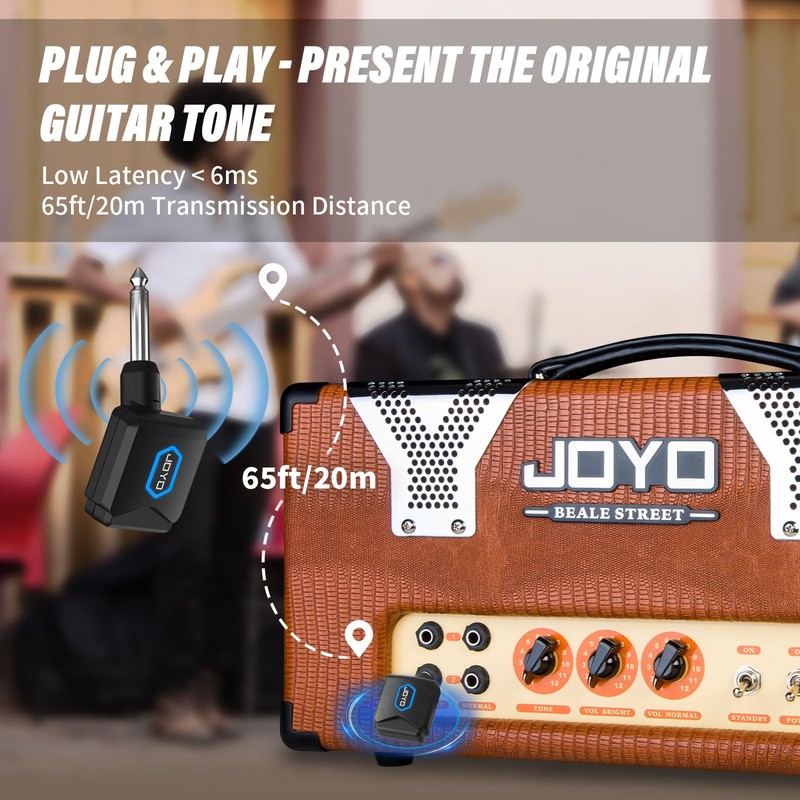 JOYO Wireless Guitar System 5.8GHz Wireless Guitar Transmitter Receiver with