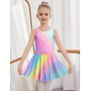Zaclotre Gymnastics Leotards for Girls Sparkly Sleeveless Ballet Dance Dress