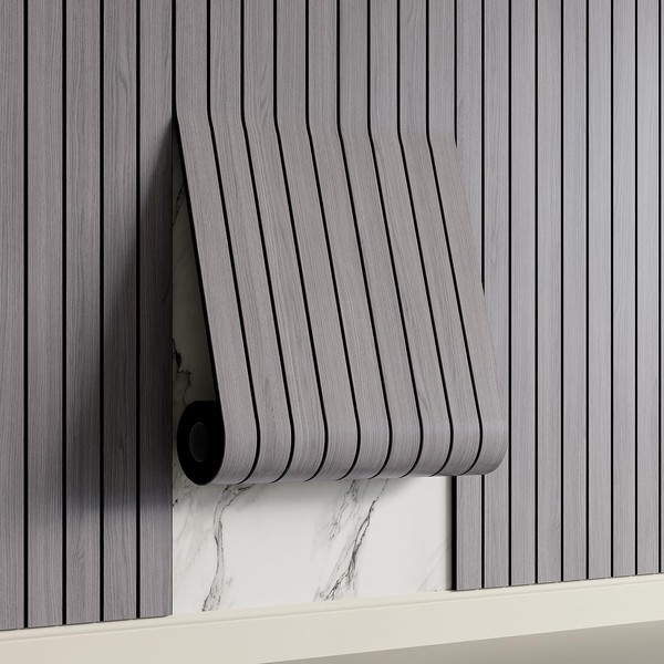 Yutianli PVC Slat Wall Panel Peel and Stick 118"x 15.7"