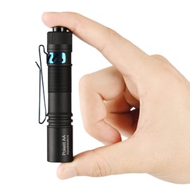 ACEBEAM Pokelit - Mini linterna recargable AA con clip, 550 lúmenes de bolsillo EDC linterna súper brillante, linterna LED de 90+ de alto CRI para camping, senderismo, uso diario (negro)