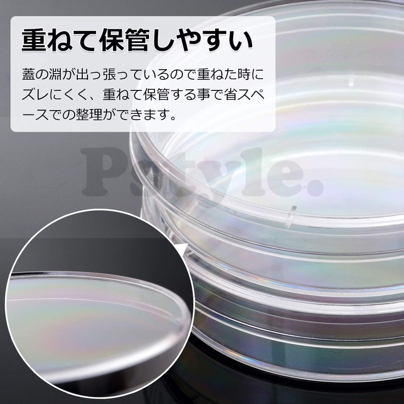 Pstyle PST-042 Petri Plate, Plastic Plate, Clear, 2.2 inches (55