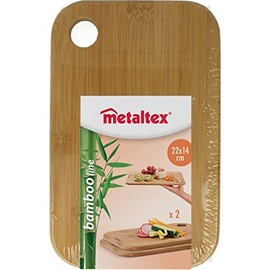Metaltex 569704 Set de 2 Tablas para Cortar de Bamboo, Medida 22 x 14 cm
