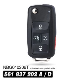 keyecu Remote Key Fob for VW Volkswagen Jetta Passat Golf BeetleGTI 561 837 202 A / D