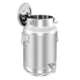 Togarhow 304 Stainless Steel 20 Liter Milk Can, 5.25 Gallon Wine Pail Bucket with Spigot and Sealed Lid, Heavy Duty
