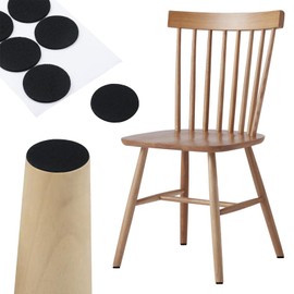 Antrader 18mm Self-Stick Furniture Round Felt Pads Wood Floor Protectors – Protect Your Hard Floors from Furniture Scratches Black 160 Pack