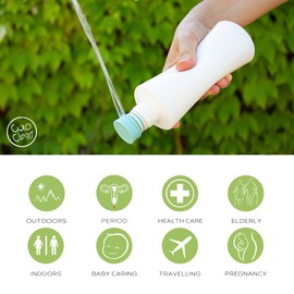 CuloClean Portable Bidet for Toilet or Travel. Peri Bottle for Men and Women. Handheld Spray. Bath Essentials (Aquamarine)