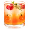 AimFun 2Pcs Pumpkin Icon Juice Glasses Fall Handblown Cocktail Glass