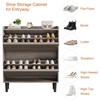 GarveeHome Shoe Cabinet with 2 Flip Drawers, Wooden Shoe Organizer