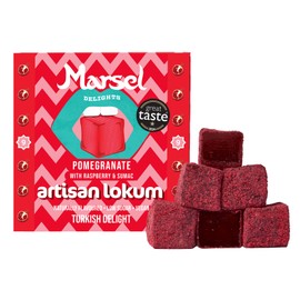 Marsel Delights, Artisan Turkish Delight - Low-Sugar, Naturally Flavored, Vegan, Gluten-free, No aromas or colorings (Pomegranate)