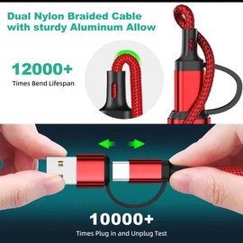 5 in 1 Rapid Charging Cord for Mobile Devices Charger - Color: Black