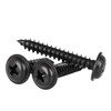 FandWay Phillips Pan Head With Washer Self-Tapping Screws,Black Carbon Steel