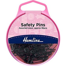 Safety Pins Black Assorted Sizes