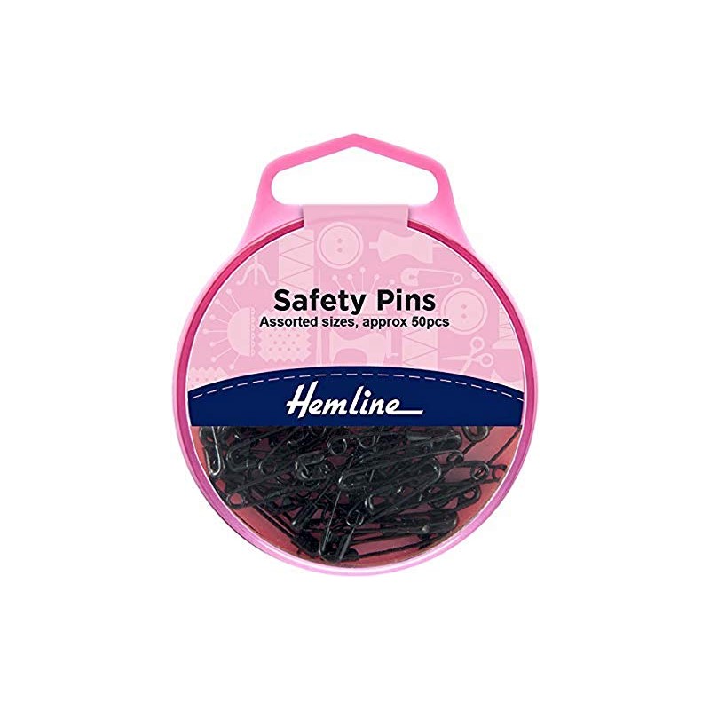 Safety Pins Black Assorted Sizes