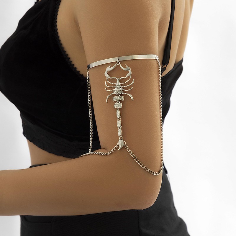 HLZMZQF Scorpion Arm Bracelet Upper Arm Cuff With Finger Ring