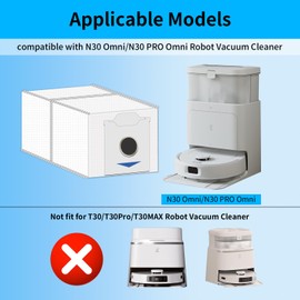 tuvisin Vacuum Bags Replacement Compatible with ECOVACS DEEBOT N30 Omni/N30 Pro Omni Robot Vacuum Cleaner，Dust Bags Replacement (10 Pack)