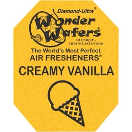 Wonder Wafers Car Air Freshener, Under Seat Air Freshener, Stand-type, Thin, Inconspicuous Air Freshener, For Rooms, Entryways, Evenly Scented, Made in U.S.A (Creamy Vanilla)