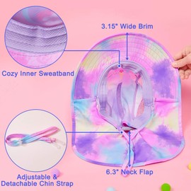Basumee Adjustable Girls Sun Hat Foldable Beach Cap with Adjustable Chin Strap for Baby Toddler and Kids,Aged 2-9 Multicoloured
