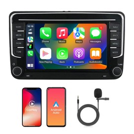 Car Radio for VW Volkswagen Seat Golf Passat Jetta Beetle Tiguan Touran EOS 7" Touchscreen Bluetooth Stereo with Apple CarPlay Android Auto GPS Navigation WiFi FM Backup Camera
