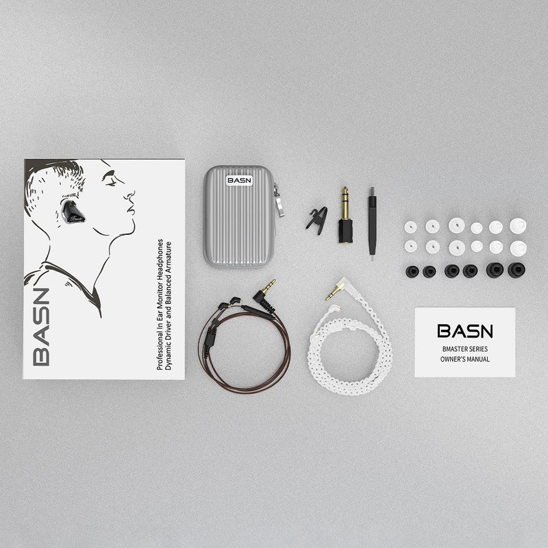 BASN Bmaster - Auriculares de triple monitor con dos cables