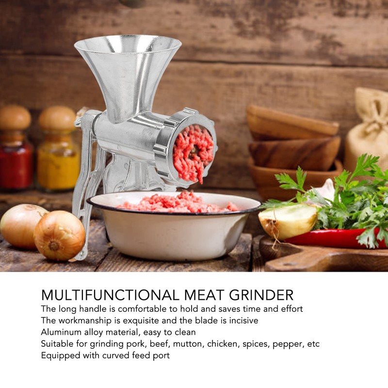 Multifunctional Meat Grinder with Ergonomic Handle, Incisive Blade, Aluminum Alloy,