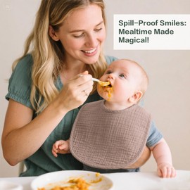 Coreeky 8 Pack Muslin Baby Bibs for Boys Girls, Soft Cotton Baby Bibs for Drooling and Teething (Embrace)