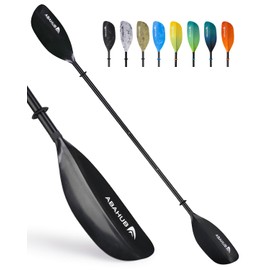 Abahub Adjustable Kayak Paddle 230-250 cm/90.5-98.4 Inches Floating Kayaking Oars Boating Oars Canoeing Oars Black
