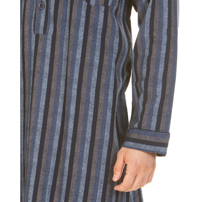 Haigman Brushed Cotton Nightshirt 7394-2 Blue/Grey Stripe 2XL