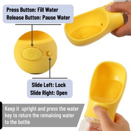 Mr. Pen- Dog Water Bottle, 19oz, Large, Yellow, Portable Dog Water Bottle Dispenser, Dog Travel Water Bottle, Travel Dog Water Bottle Portable Water Bottle for Dogs On The Go, Pet Water Bottle