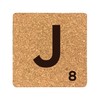 eBuyGB Scrabble Drinks Coasters, Square Cork Coaster, Individual Alphabet Letters,