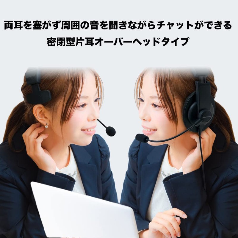 SOUNDWARRIOR Sealed Lightweight Single Ear Overhead Headset with USB-C Adapter,