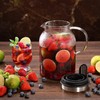 Glass Fruit Infuser Water Pitcher with Removable Lid, High Heat