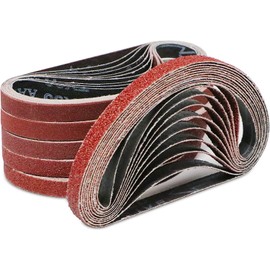 IROKCAKPT Endless Belt, 0.4 x 13.0 inches (10 x 330 mm), Polishing Belt, Sanding Belt, Replacement Belt, Set of 30 (#60, #80, #120, #180, #240, #400 x 5 each), DIY Replacement Belt for Woodworking, Rust Removal, Polishing, Deburring, etc