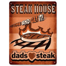 Steak House Metal Sign Restaurant diner funny plaque / Vintage antique style 382