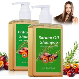 2PK Champú con Aceite de Batana, Champú con Aceite de Batana y Romero,Suave y esponjoso,Nutre en Profundidad y Repara el Cabello Seco y Quebradizo