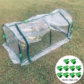 ele ELEOPTION Portable Greenhouse for Outdoors Reinforced Greenhouse with Zipper Doors and Clip, Waterproof Green House for Garden/Patio/Backyard Transparent (47inch x24inchx20 inch)