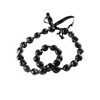 Hawaiian Kukui Nut Necklace with Chunky Heart-Shaped Beads Ribbon Tie