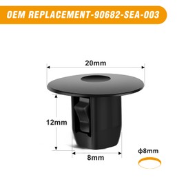 GOOACC 50Pcs Fender Apron Fender Liner Fastener Rivet Clips for Honda Acura 90682-SEA-003 Accord CR-V Hybrid 0dyssey Ridaeline Civic ILX MDX TLX