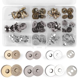 Zhenle 30 Sets Magnetic Buttons Snap Fasteners 18mm 14mm No Sewing Snap Buttons Set Magnetic Clasp for Craft Bag,Purses,Leather Craft Supplies