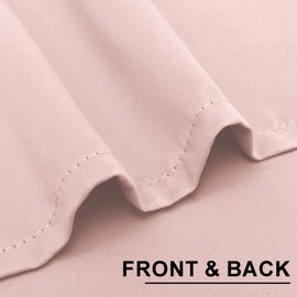 XWZO Opaque Blackout Curtains with Eyelets, 2 Pieces, Curtains with Tie Backs, Opaque Curtains for Bedroom, Living Room, Office, 138 x 132 cm, Light Pink