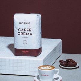 J. Hornig Caffè Crema Espresso Beans, Caffè Crema Classico, Strong Arabica and Robusta Blend, Whole Coffee Beans, 1000g Pack