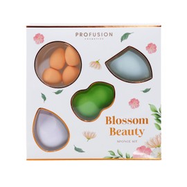 Profusion Cosmetics Blossom Beauty Sponge Set, Versatile Sponges for Smooth and Enhanced Makeup Application, Achieve Ideal Blending