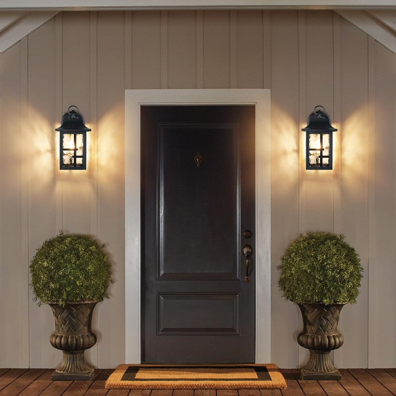 OKELI Dusk to Dawn Outdoor Wall Lights, Exterior Waterproof Lantern,